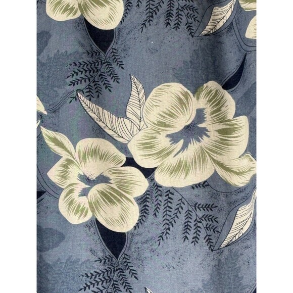 Jack Hollywood Vintage Hawaiian Shirt Hibiscus Floral Rayon Blue Aloha Large Y2K - Picture 4 of 5